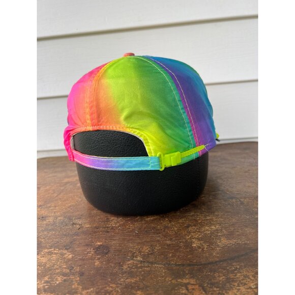 Vintage Otto Bristol Speedway Rainbow Tie-Dye Cap With Rope Detail Adjustable Sn - Picture 2 of 4